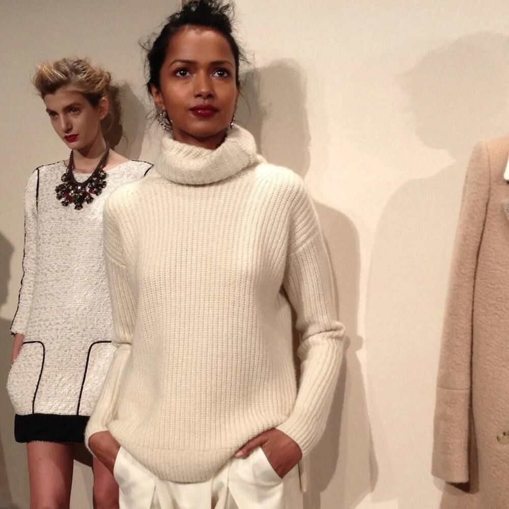 EUC J. Crew Collection 2013 Chunky Ribbed Cashmere Knit Turtleneck Sweater M